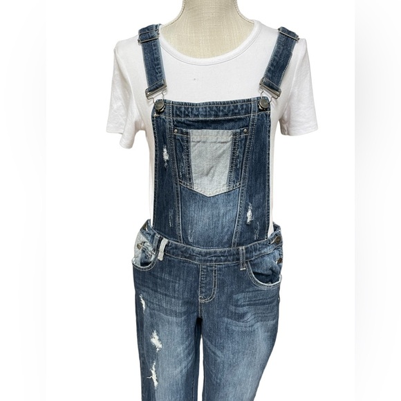 Promod Denim Full Length Jean Overall with Distress Size: 8 - Picture 4 of 14